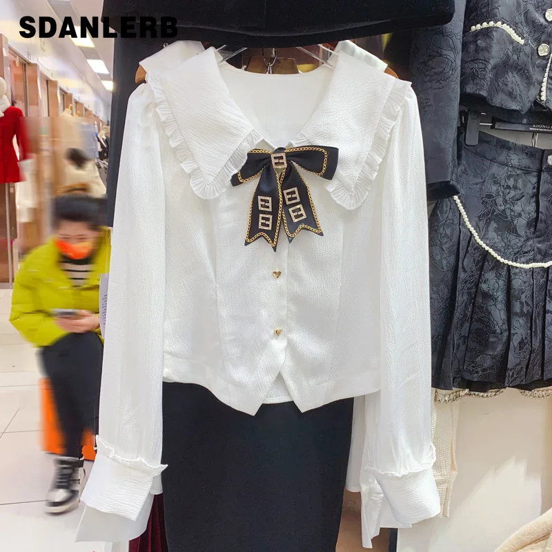 2022 весенние контрастные цветные женские рубашки с бантом, для куклы воротник с деревянными ушками и длинными рукавами, белая рубашка, женск...
2022 весенние контрастные цветные женские рубашки с бантом, для куклы воротник с деревянными ушками и длинными рукавами, белая рубашка, женск...