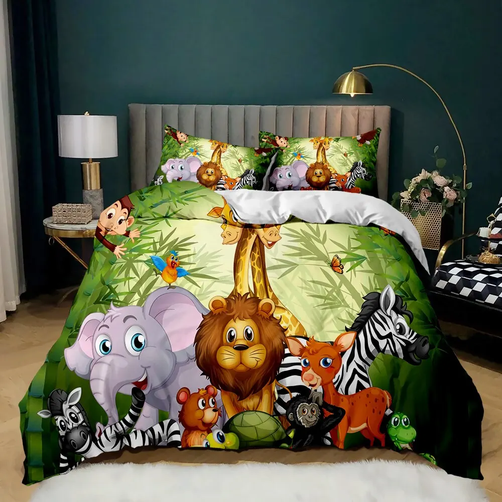 Elephant Comforter Cover Cute Cartoon Animal Paradise Bedding Set for Boys Girls Kids 3D Animal World Theme Queen Duvet Cover
Elephant Comforter Cover Cute Cartoon Animal Paradise Bedding Set for Boys Girls Kids 3D Animal World Theme Queen Duvet Cover
