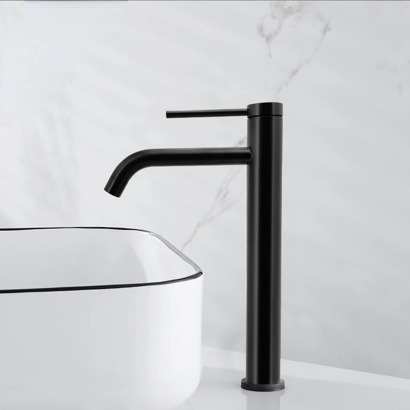 

Bathroom Faucets High Basin Mixer Sink Tall Faucet Gourmet Washbasin Water Tap Hot Cold Tapware Crane Stainless Steel Black