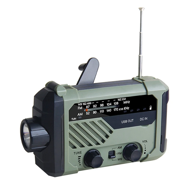 2000Mah Emergency Weather Radio With Solar Charging, Hand Crank And Battery Power, Portable Radio With Flashlight
2000Mah Emergency Weather Radio With Solar Charging, Hand Crank And Battery Power, Portable Radio With Flashlight