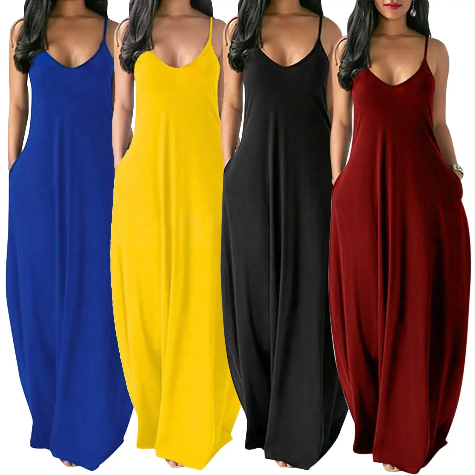 2022 Summer Women Dresse Women's Sexy V-Neck Sleeveless Strap Sundress Ladies Solid Color Long Dress Maternity Dresses
2022 Summer Women Dresse Women's Sexy V-Neck Sleeveless Strap Sundress Ladies Solid Color Long Dress Maternity Dresses