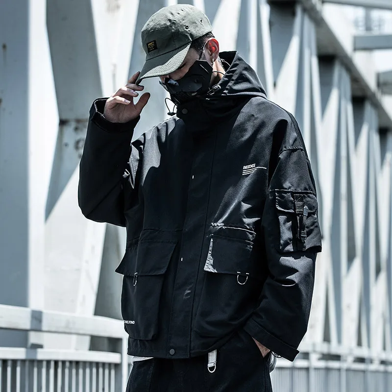 ARENS Techwear Black Cargo Jacket Men Safari Style Hoodies Men's Coat Hooded Zip-up Hoodie Korean Streetwear Hip Hop Autumn E085
ARENS Techwear Black Cargo Jacket Men Safari Style Hoodies Men's Coat Hooded Zip-up Hoodie Korean Streetwear Hip Hop Autumn E085