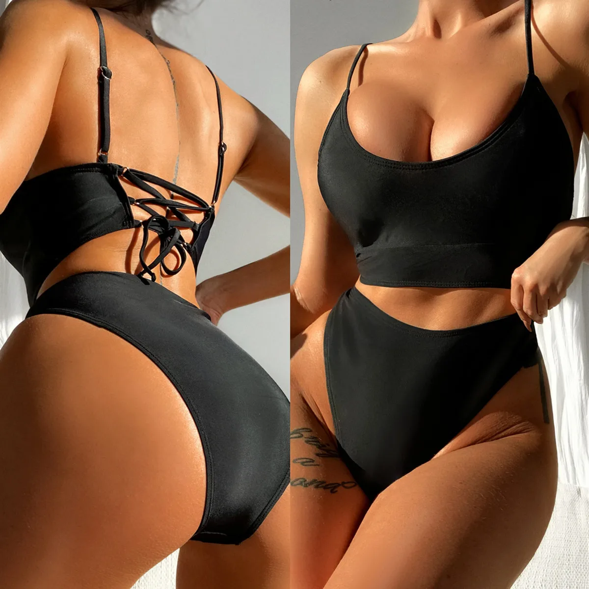 Sexy Bikini 2022 Women 2 Pieces Swimsuit Women Black Swimwear Female Bikini Set Brazilian Bathing Suit Beach Wear Biquini
Sexy Bikini 2022 Women 2 Pieces Swimsuit Women Black Swimwear Female Bikini Set Brazilian Bathing Suit Beach Wear Biquini