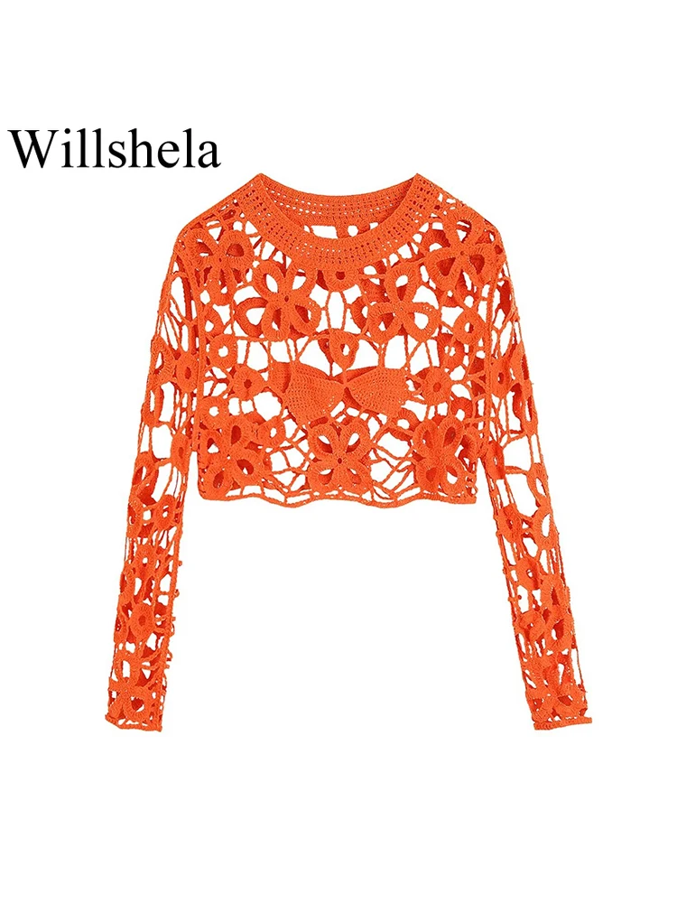 Willshela женские модные однотонные открытые укороченные трикотажные рубашки винтажные Женские топы с круглым вырезом и длинным рукавом
Willshela женские модные однотонные открытые укороченные трикотажные рубашки винтажные Женские топы с круглым вырезом и длинным рукавом