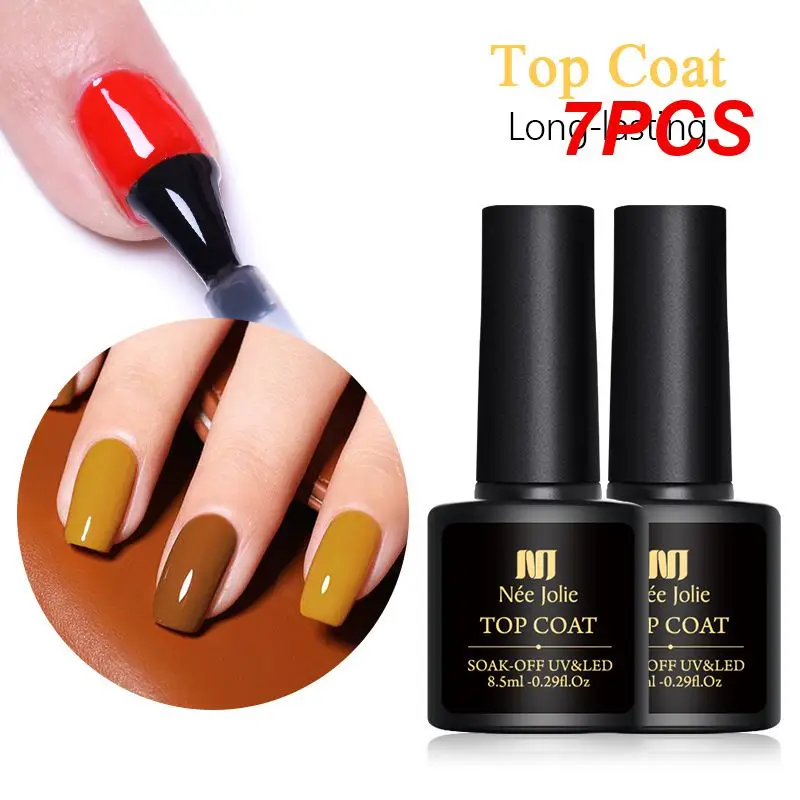 

7PCS Nail Polish Base Coat Top Coat Tempered Frosted Seal Bottom Glue Manicure Removable Primer and Dehydrator