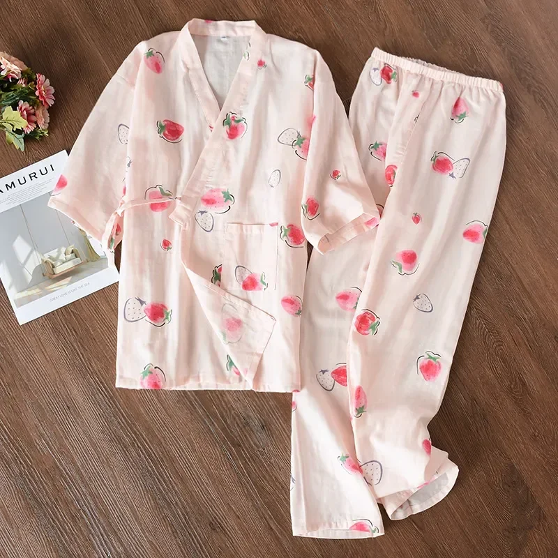 Gauze Home Double-layer Cotton Loungewear Pajama Pajamas Set Pijama Set Maternity Summer Printing Clothes Women Sleepwear
Gauze Home Double-layer Cotton Loungewear Pajama Pajamas Set Pijama Set Maternity Summer Printing Clothes Women Sleepwear