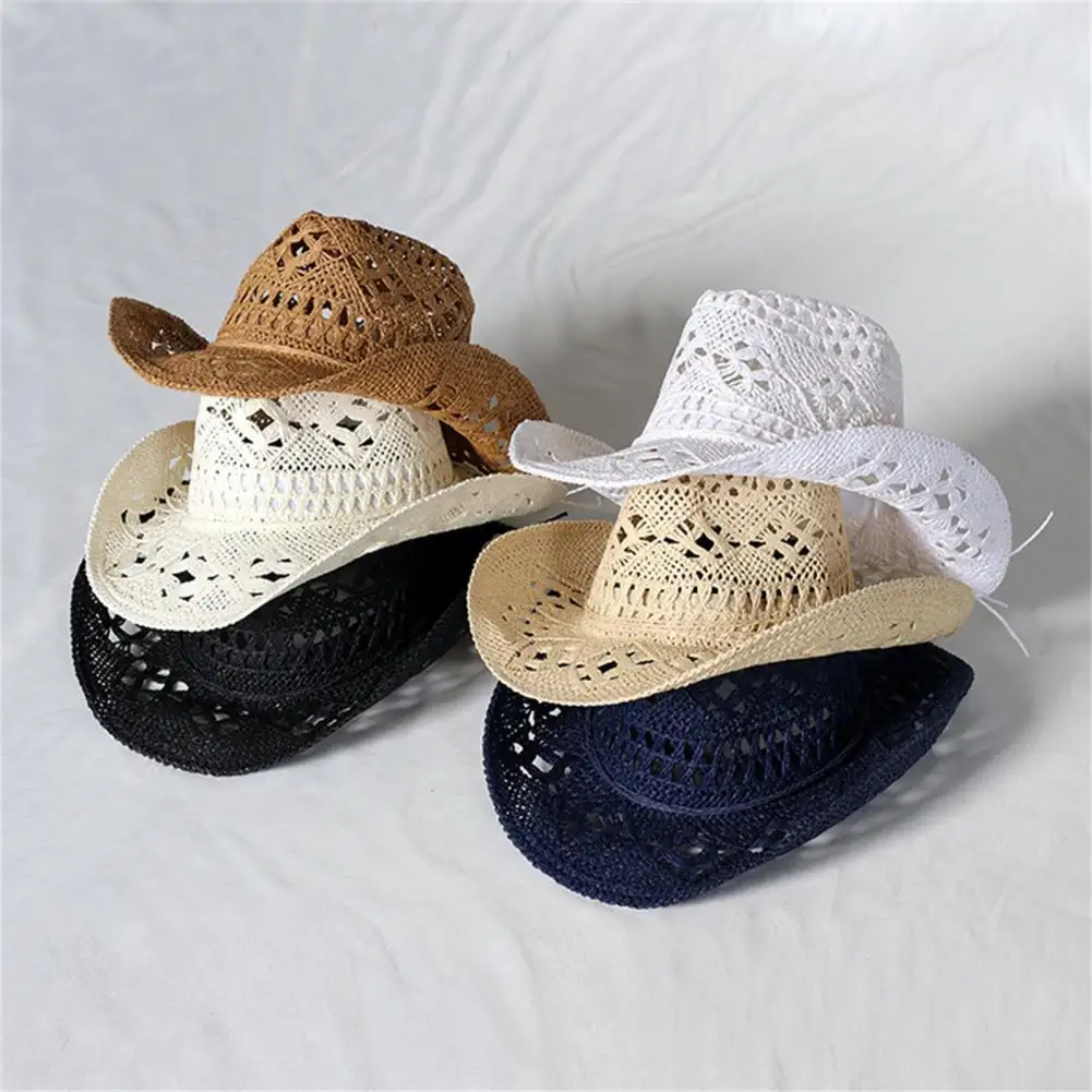 Straw Hat Ventilated Hollow Round Collapsible Western Hollow Out Cowboy Beach Hat Photo Props Beachwear for Vacation
Straw Hat Ventilated Hollow Round Collapsible Western Hollow Out Cowboy Beach Hat Photo Props Beachwear for Vacation