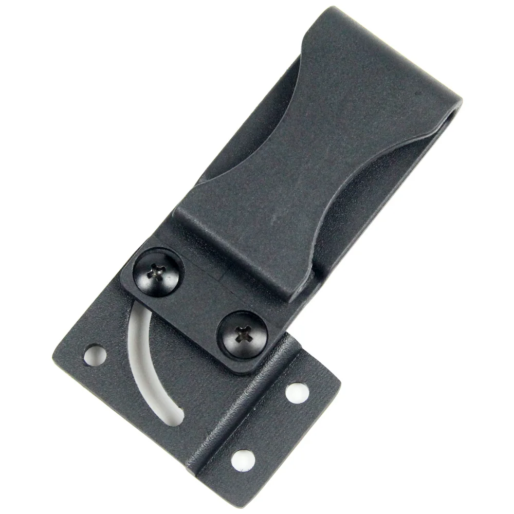 Black Plastic Swivel Kydex Holster Clip Knife Scabbard Gun Holster 90 Degree Rotated Loop Clamp With Hardware
Black Plastic Swivel Kydex Holster Clip Knife Scabbard Gun Holster 90 Degree Rotated Loop Clamp With Hardware