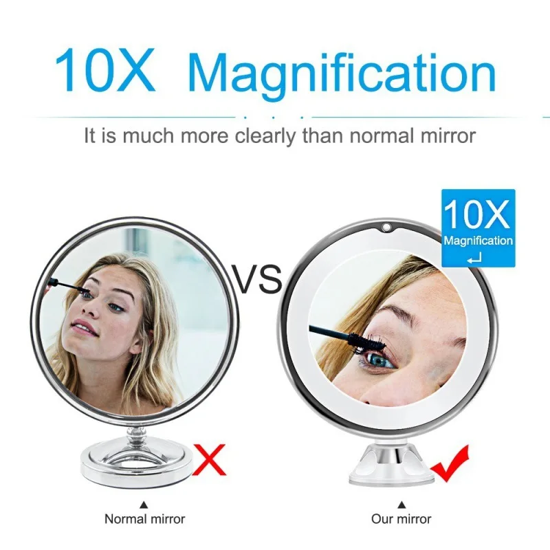 10x Flexible Makeup Mirror Magnifying Mirrors 14 Led Lighted Touch Screen Vanity Mirror Portable Dressing Table Cosmetic Mirrors
10x Flexible Makeup Mirror Magnifying Mirrors 14 Led Lighted Touch Screen Vanity Mirror Portable Dressing Table Cosmetic Mirrors