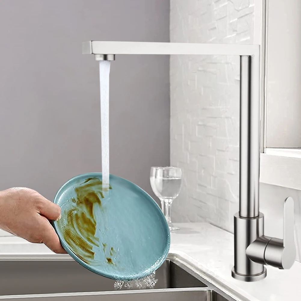 360Degree Kitchen Faucets Silver Single Handle Pull Out Kitchen Tap Single Hole Handle Swivel Water Mixer Mixer Tap Cold and Hot
360Degree Kitchen Faucets Silver Single Handle Pull Out Kitchen Tap Single Hole Handle Swivel Water Mixer Mixer Tap Cold and Hot