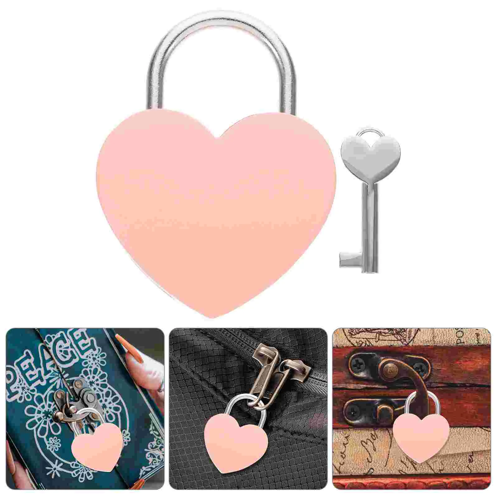 

Heart Lock Mini Lockers Locks Small Suitcase Padlocks Heart-shaped Keys Zinc Alloy Locker Metal