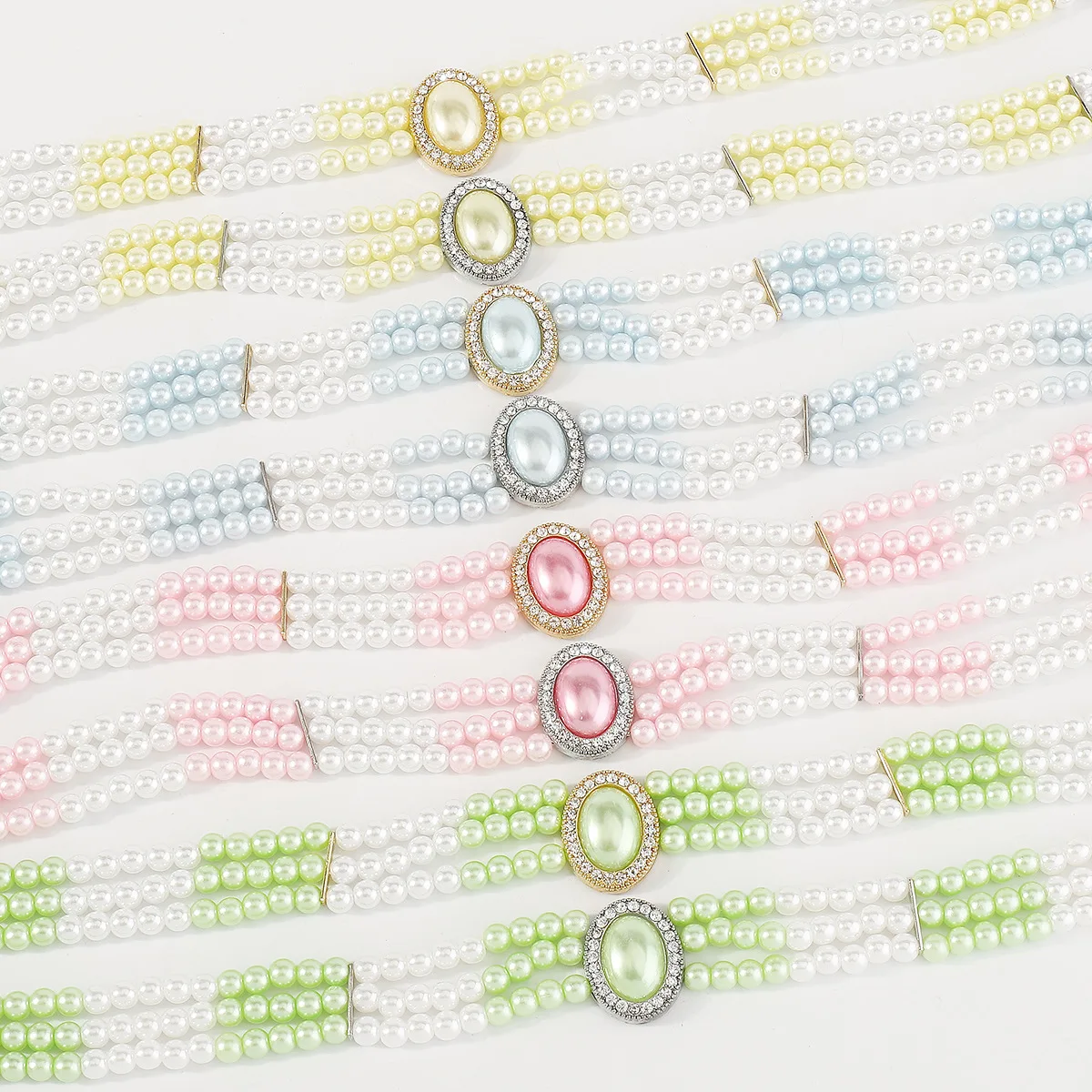 Multi Colors Gorgeous Layer Imitation Pearl Choker Necklaces for Women Jewelry Colored Pearls Necklace
Multi Colors Gorgeous Layer Imitation Pearl Choker Necklaces for Women Jewelry Colored Pearls Necklace