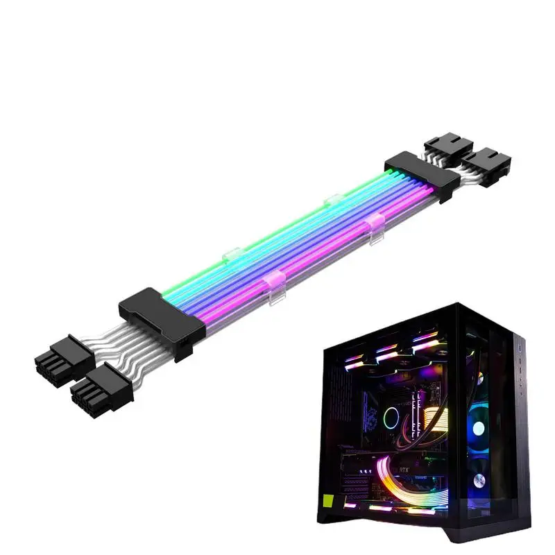 

ATX Power Cable MultiColored Mode Cable Extension Components For RGB Software From All Major Motherboard Cable Management