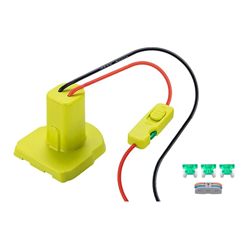 Power Wheel Adapter Green For Ryobi 18V P108 P107 P102 Battery Adapter Battery Converter Kit With Switch Fuse & Wire Terminals
Power Wheel Adapter Green For Ryobi 18V P108 P107 P102 Battery Adapter Battery Converter Kit With Switch Fuse & Wire Terminals
