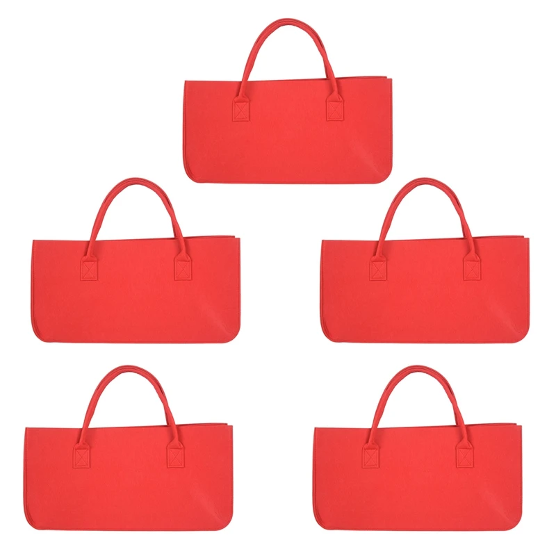 5X Felt Purse, Felt Storage Bag Large Capacity Casual Shopping Bag - Red
5X Felt Purse, Felt Storage Bag Large Capacity Casual Shopping Bag - Red