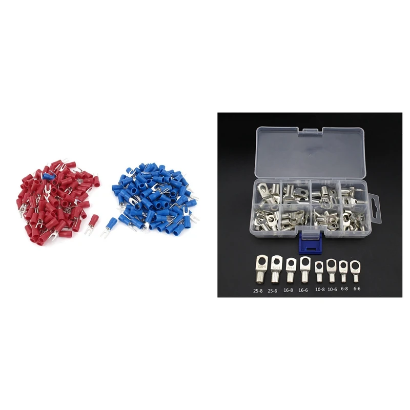 260Pcs 16-14 AWG Red Blue Wire Connector Insulated Fork Terminal Lugs Battery Terminals Set Wire Terminals Connector
260Pcs 16-14 AWG Red Blue Wire Connector Insulated Fork Terminal Lugs Battery Terminals Set Wire Terminals Connector