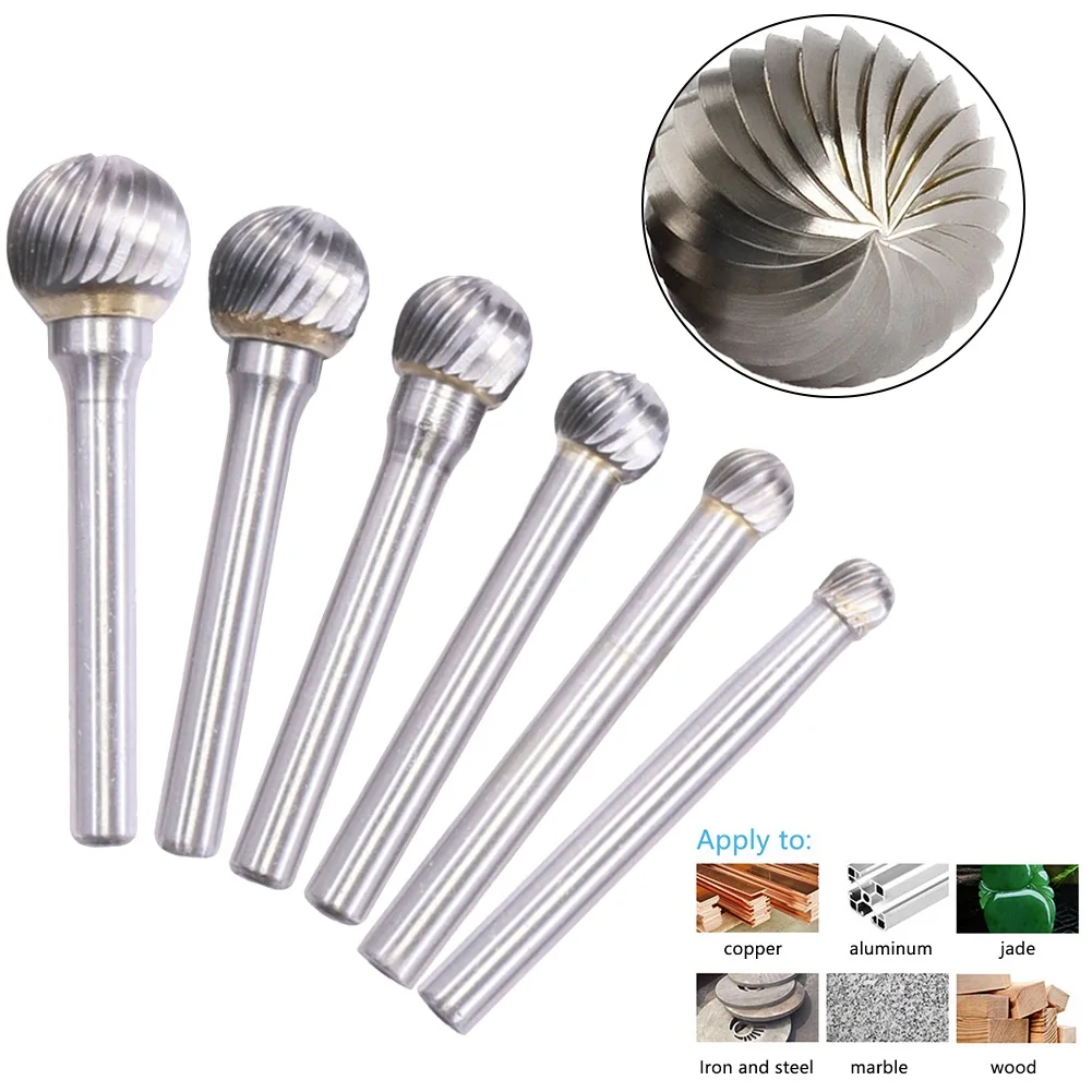 1PCS Ball Head Die Grinder Bit Milling Carving Tool Tungsten Rotary File Carbide Burr For Cast Iron Bearing High Carbon Steel
1PCS Ball Head Die Grinder Bit Milling Carving Tool Tungsten Rotary File Carbide Burr For Cast Iron Bearing High Carbon Steel