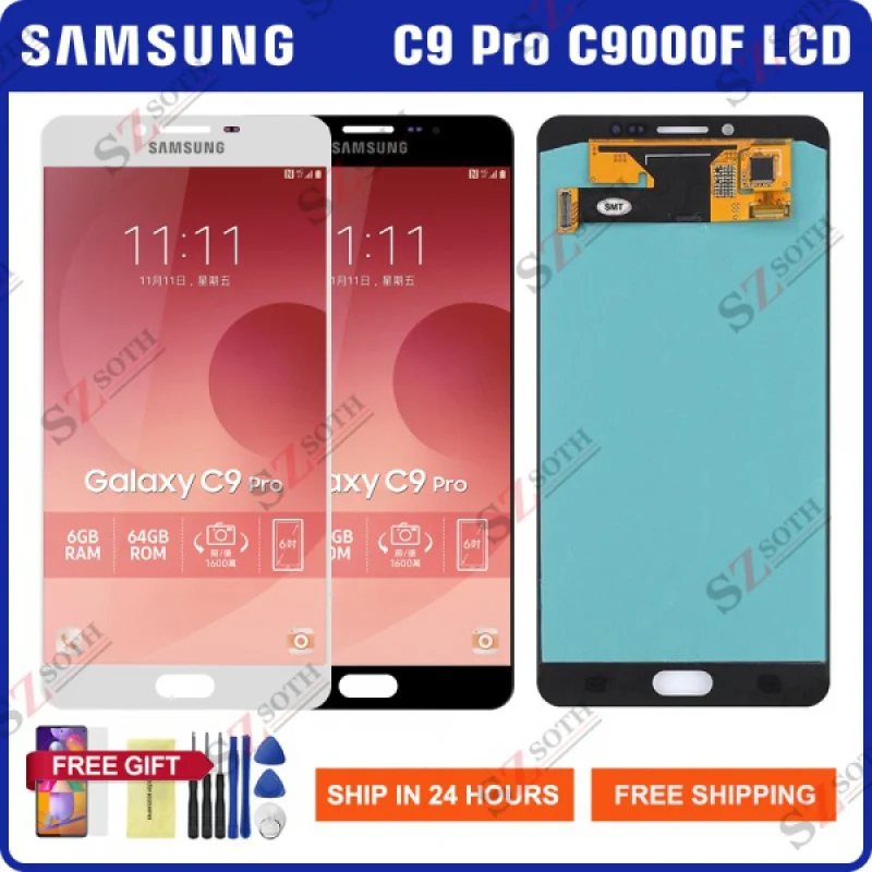 ЖК-дисплей Super AMOLED 6,0 ''для Samsung Galaxy C9 Pro, сенсорный экран с дигитайзером в сборе, детали для Samsung C9000
ЖК-дисплей Super AMOLED 6,0 ''для Samsung Galaxy C9 Pro, сенсорный экран с дигитайзером в сборе, детали для Samsung C9000