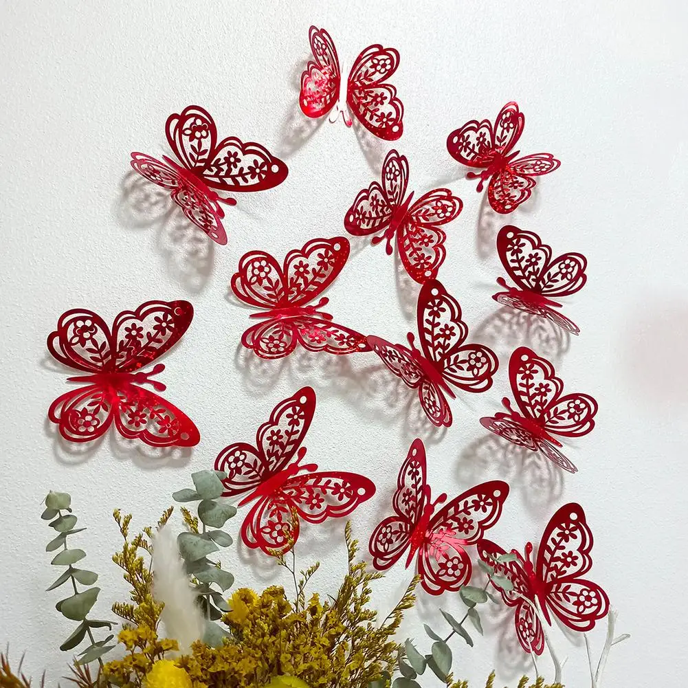 12pcs/Set 6-11cm 3D Hollow Butterfly Wall Stickers Blue/red Plastic Home Outdoor Garden Balcony Wedding Marriage Decoration
12pcs/Set 6-11cm 3D Hollow Butterfly Wall Stickers Blue/red Plastic Home Outdoor Garden Balcony Wedding Marriage Decoration