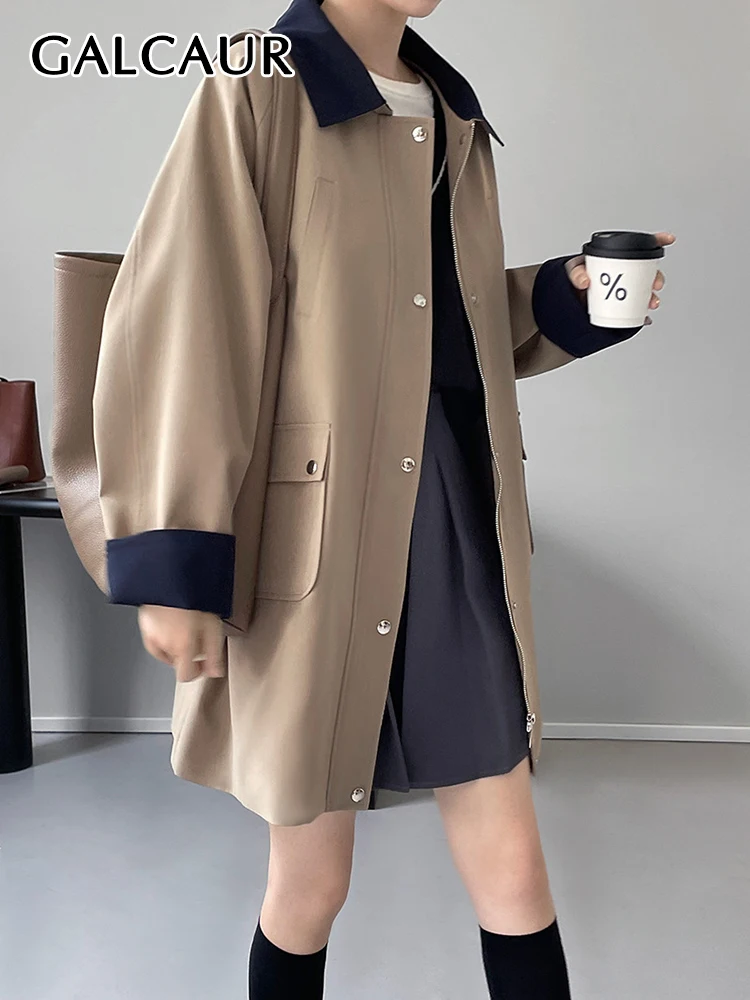 Повседневная модная ветровка GALCAUR для женщин, однобортный свободный Тренч с отложным воротником и длинным рукавом, в стиле пэчворк, с карманами, с цветными блоками
Повседневная модная ветровка GALCAUR для женщин, однобортный свободный Тренч с отложным воротником и длинным рукавом, в стиле пэчворк, с карманами, с цветными блоками