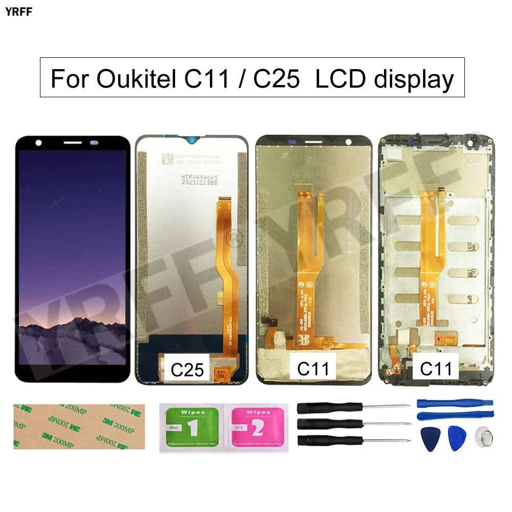 With Frame LCD Screens For Oukitel C11 C25 LCD Display Touch Screen Digitizer Assembly Glass Panel Sensor Phone Repair Tools
With Frame LCD Screens For Oukitel C11 C25 LCD Display Touch Screen Digitizer Assembly Glass Panel Sensor Phone Repair Tools