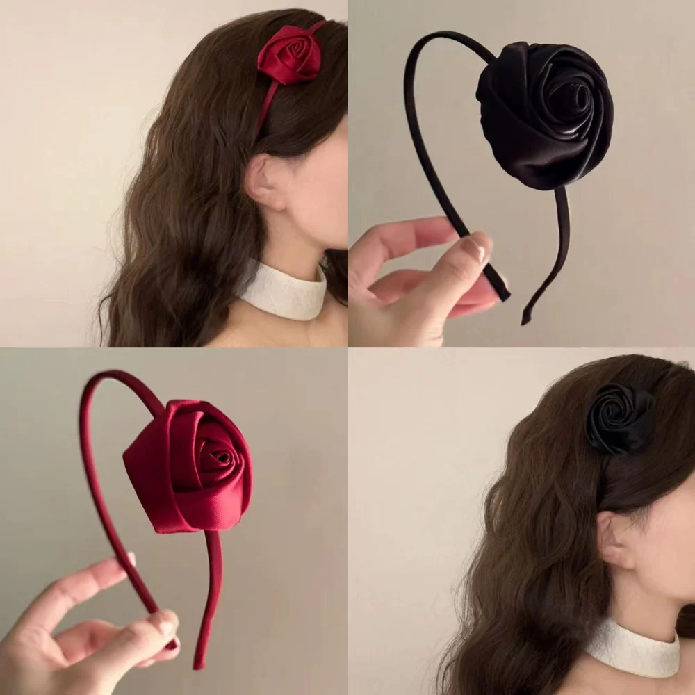 French Vintage Satin Rose Flower Headbands Ladies Sense of High Elegant Banquet Accessories Headband Headdress for Women Tiara
French Vintage Satin Rose Flower Headbands Ladies Sense of High Elegant Banquet Accessories Headband Headdress for Women Tiara