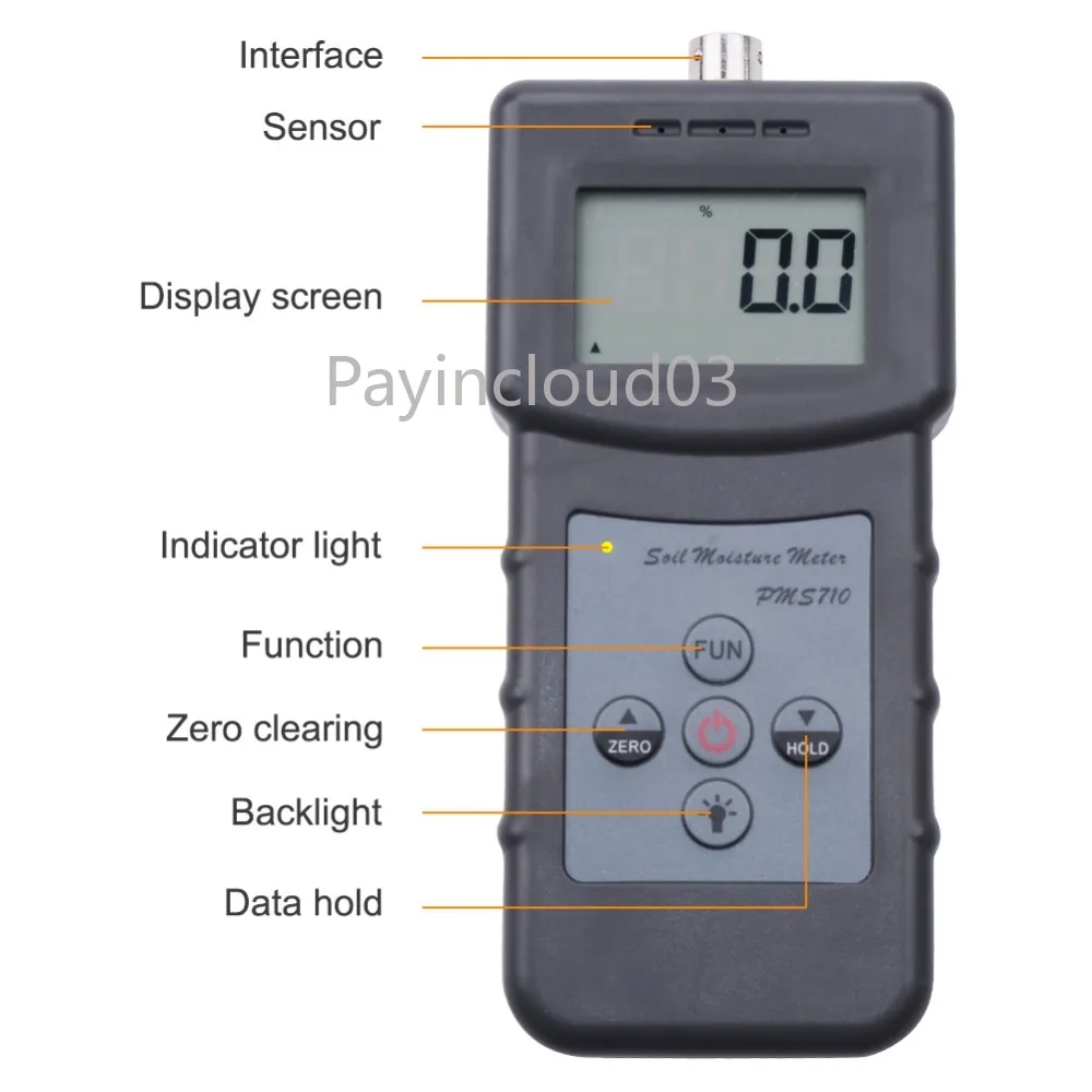PMS710 Soil Moisture Meter High precision Analyzer for Concrete, River Sand, hygrometer
PMS710 Soil Moisture Meter High precision Analyzer for Concrete, River Sand, hygrometer