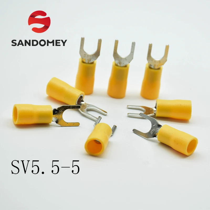 100PCS/Pack SV5.5-5 Yellow Furcate terminals Cable Wire Connector 100PCS/Pack insulated terminal block 12-10AWG SV5-5 SV
100PCS/Pack SV5.5-5 Yellow Furcate terminals Cable Wire Connector 100PCS/Pack insulated terminal block 12-10AWG SV5-5 SV