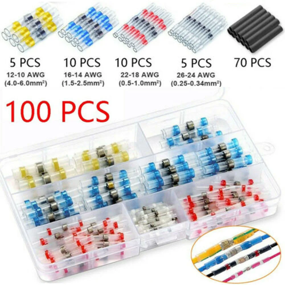 100x Welding Sealed Sleeve Heat Shrinkable Butt Wire Connector Terminal With Box Wire Terminals Crimp Quick Connect Terminal
100x Welding Sealed Sleeve Heat Shrinkable Butt Wire Connector Terminal With Box Wire Terminals Crimp Quick Connect Terminal