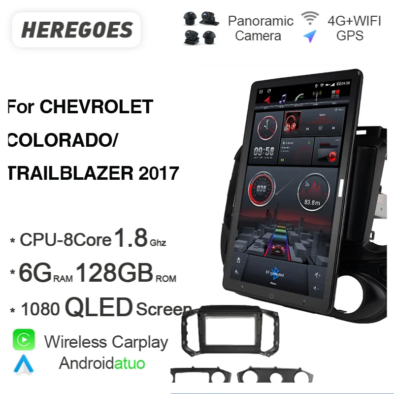 Tesla Style 13.3" QLED Android 10 Car Radio GPS Player Carplay 1920*1080 Navigation For Chevrolet Blazer Colorado S10 2017 2018
Tesla Style 13.3" QLED Android 10 Car Radio GPS Player Carplay 1920*1080 Navigation For Chevrolet Blazer Colorado S10 2017 2018