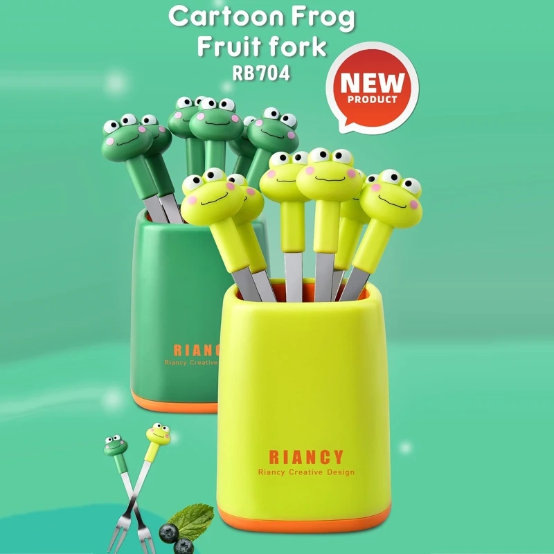 Fruit Dessert Fork with Base Reusable Toothpicks Cartoon Frog Food Picks Animal Appetizer Forks for Snack Cake Dessert
Fruit Dessert Fork with Base Reusable Toothpicks Cartoon Frog Food Picks Animal Appetizer Forks for Snack Cake Dessert