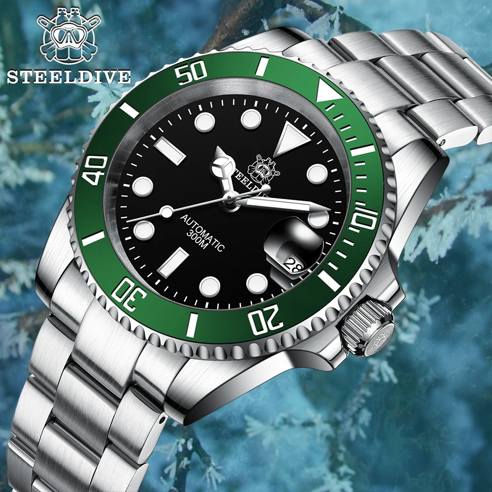 Мужские Водонепроницаемые механические часы STEELDIVE SD1953, черный циферблат, зеленая керамическая рамка, NH35, 300 м, сапфировое стекло
Мужские Водонепроницаемые механические часы STEELDIVE SD1953, черный циферблат, зеленая керамическая рамка, NH35, 300 м, сапфировое стекло