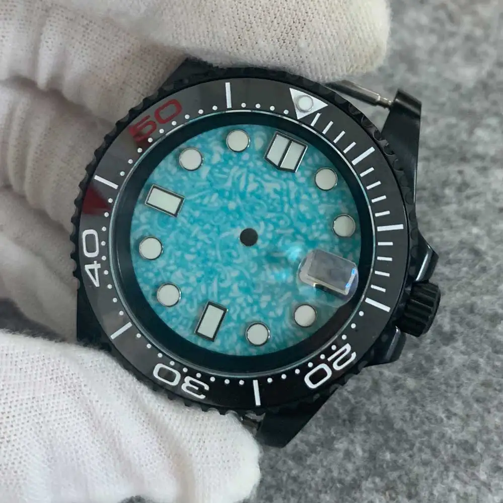 40mm Watch Case for NH35 Movement PVD Black Case Custom Light Blue Dial Modified To Adapt To Watch Literal Accessories
40mm Watch Case for NH35 Movement PVD Black Case Custom Light Blue Dial Modified To Adapt To Watch Literal Accessories