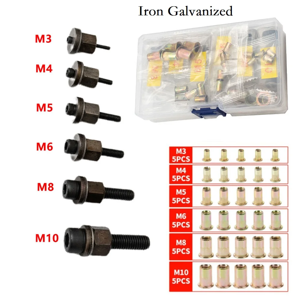 36Pcs Hand Rivet Nut Gun Kit Simple Installation Manual Riveter Tool Accessory Steel M3-M10 Replacement Riveter Mandrel
36Pcs Hand Rivet Nut Gun Kit Simple Installation Manual Riveter Tool Accessory Steel M3-M10 Replacement Riveter Mandrel