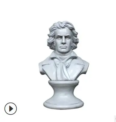 

Resin handicraft factory direct sales figure sculpture painted Beethoven head home decoration creative office statue