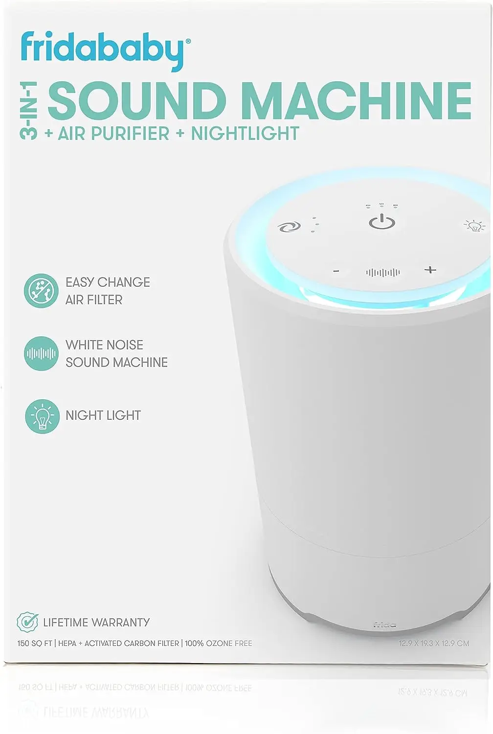 

Baby 3-in-1 Sound Machine, Air Purifier + Nightlight with 3 Fan Speeds and Easy-Change Filter Rechargeable fan Summer gadgets Sm