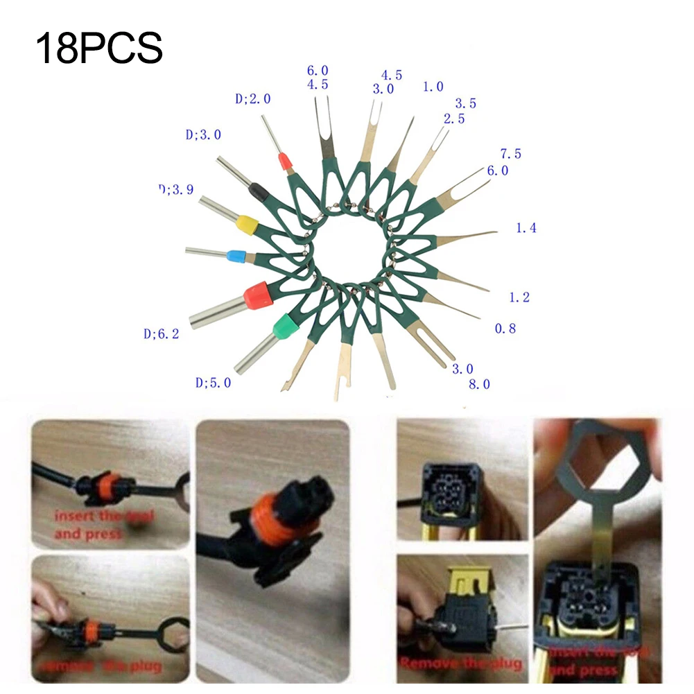 18pcs/Set CarTerminal Removal Tool Wire Terminal Removal Tool Crimp Connector Extractor Release Pin
18pcs/Set CarTerminal Removal Tool Wire Terminal Removal Tool Crimp Connector Extractor Release Pin