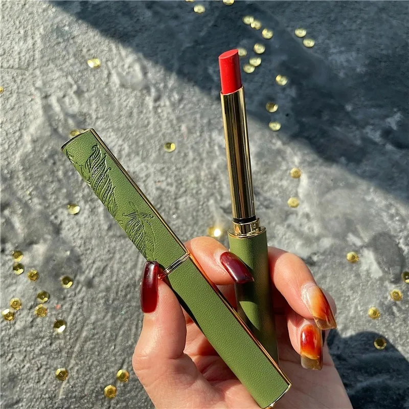 Retro Green Small Tube Velvet Lipstick Matte Long Lasting Waterproof Pigment Nourishing Moisturizing Smooth Lip Makeup Cosmetics
Retro Green Small Tube Velvet Lipstick Matte Long Lasting Waterproof Pigment Nourishing Moisturizing Smooth Lip Makeup Cosmetics