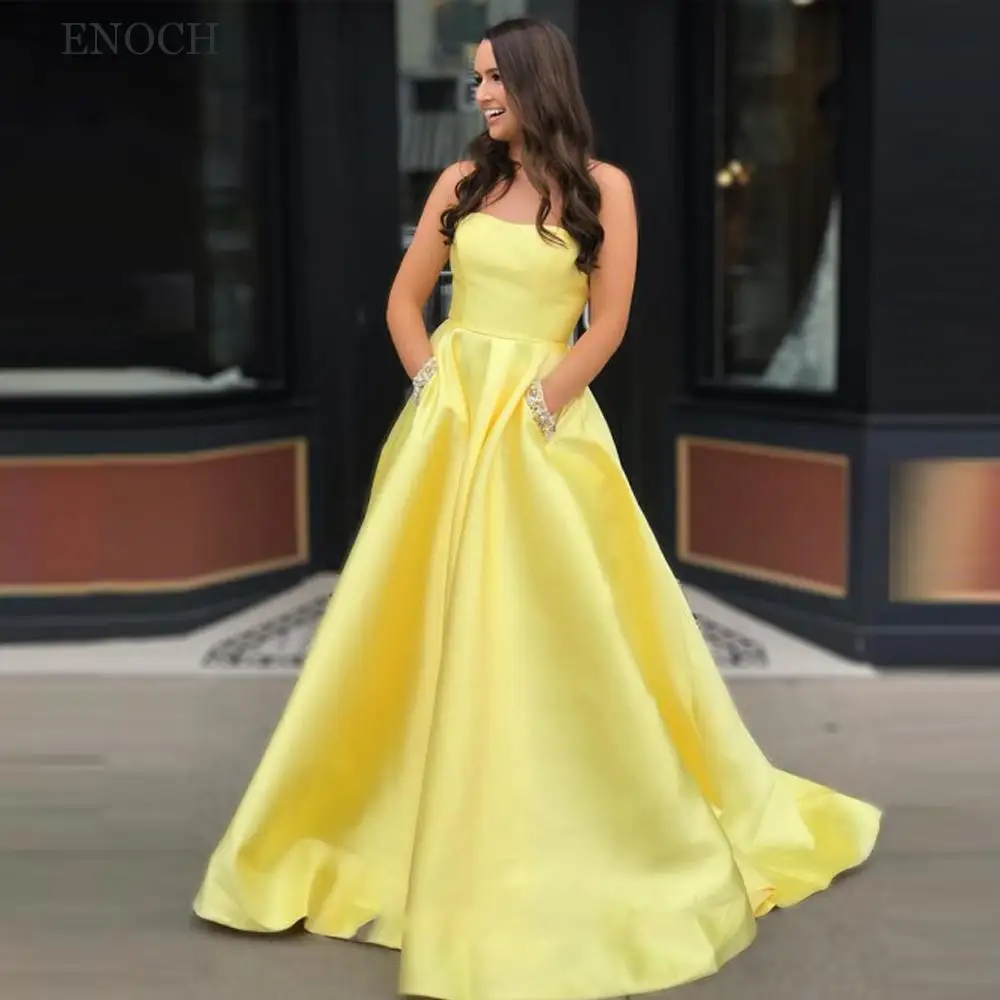 ENOCH Strapless A-Line Beaded Prom Dresses Modern Satin With Pockets Party Dresses For Women 2023 Robes De Soirée Custom Made
ENOCH Strapless A-Line Beaded Prom Dresses Modern Satin With Pockets Party Dresses For Women 2023 Robes De Soirée Custom Made