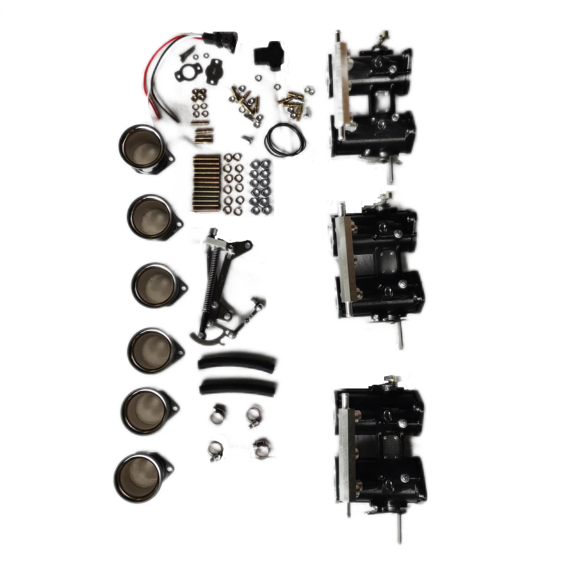 

FAJS DCOE throttle bodies and TPS and air horn and linkage and base gasket Inline 6 cylinder engine