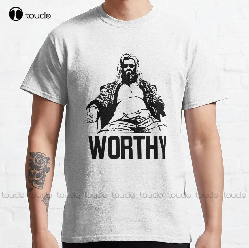 Классическая мужская футболка с надписью Worthy Thor Love And Thunder, хлопковая уличная простая винтажная Повседневная футболка с надписью «Make Your Design»...
Классическая мужская футболка с надписью Worthy Thor Love And Thunder, хлопковая уличная простая винтажная Повседневная футболка с надписью «Make Your Design»...