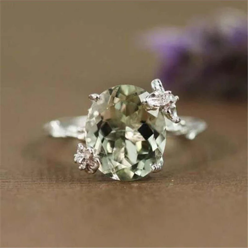 Delicate Women Fashion Silver Color Round Geometry Flower Green Stone Rings for Women Wedding Engagement Jewelry
Delicate Women Fashion Silver Color Round Geometry Flower Green Stone Rings for Women Wedding Engagement Jewelry
