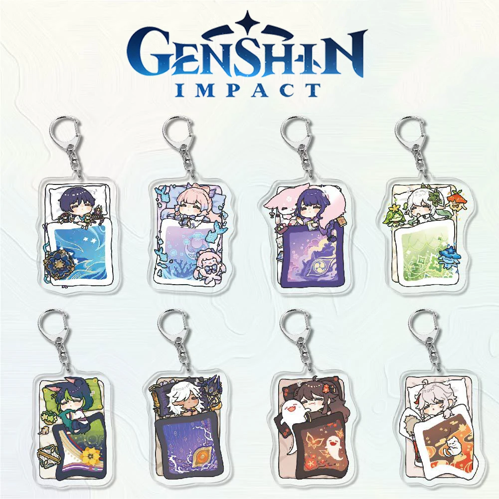 Брелок для ключей Genshin Impact HuTao Venti Klee, цепочка для ключей, аксессуары, милый аниме брелок для ключей с подвеской в виде фигурки, подарок для фанатов