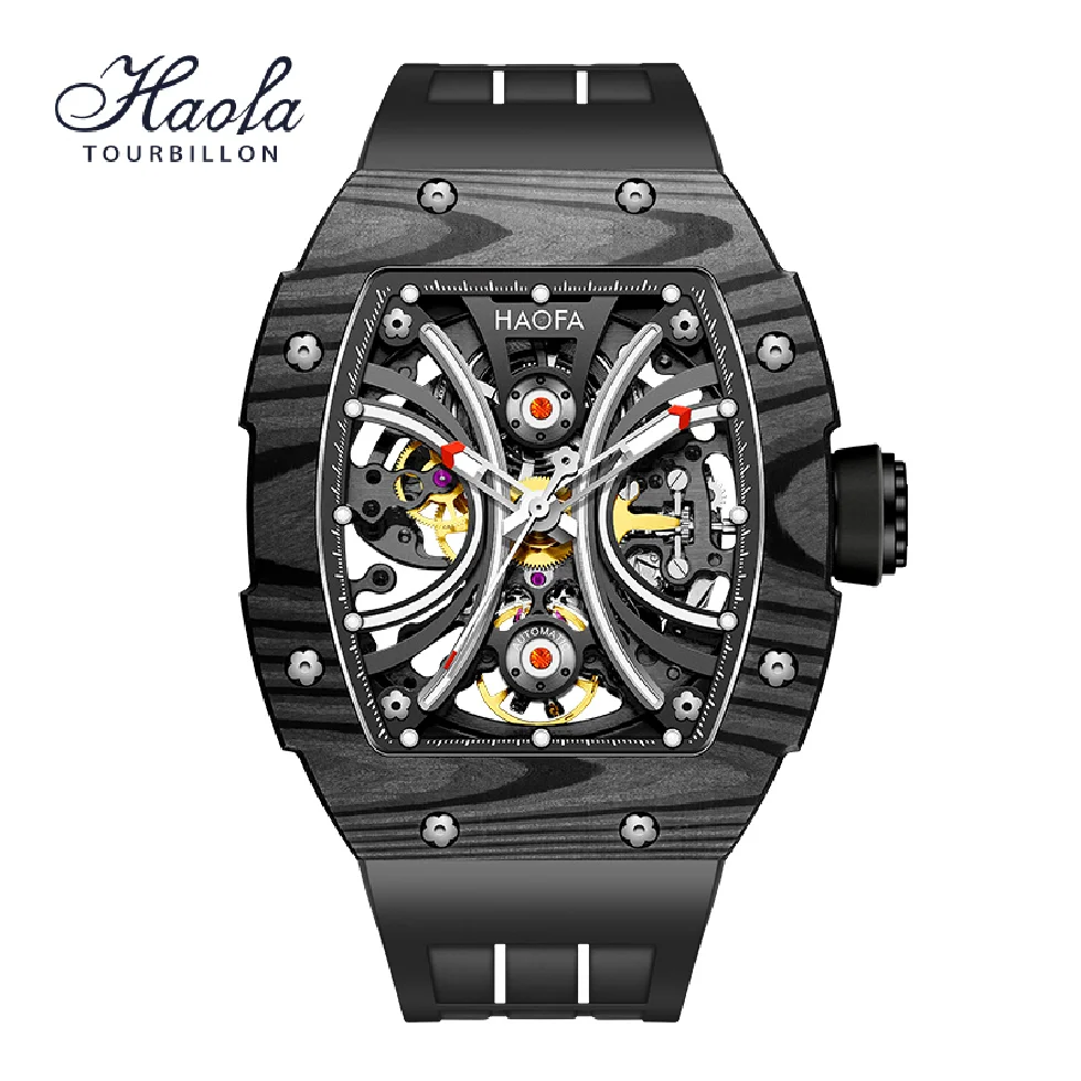 Haofa Skeleton Automatic Mechanical Sapphire Men Watch Luminous Carbon Fiber Bezel Watches For Men orologio uomo Luxury 1909
Haofa Skeleton Automatic Mechanical Sapphire Men Watch Luminous Carbon Fiber Bezel Watches For Men orologio uomo Luxury 1909