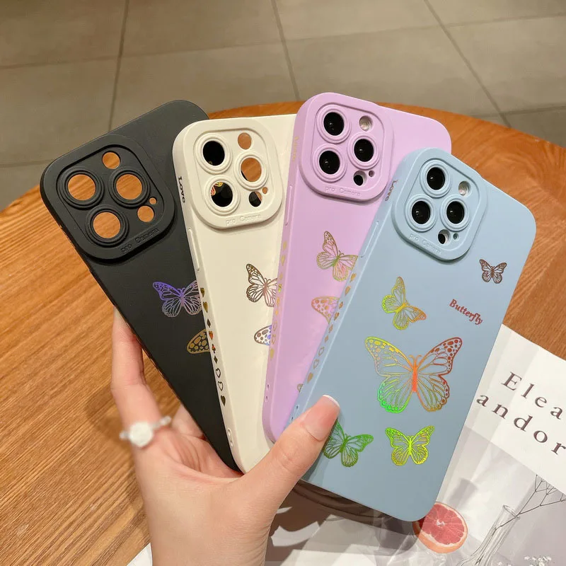 Case For iPhone 13 Pro Max 12 11 Pro Max 7 8 Plus XR X XS SE 2020 Colorful Bronzing Butterfly Silicone Lens Protect Soft Cover
Case For iPhone 13 Pro Max 12 11 Pro Max 7 8 Plus XR X XS SE 2020 Colorful Bronzing Butterfly Silicone Lens Protect Soft Cover
