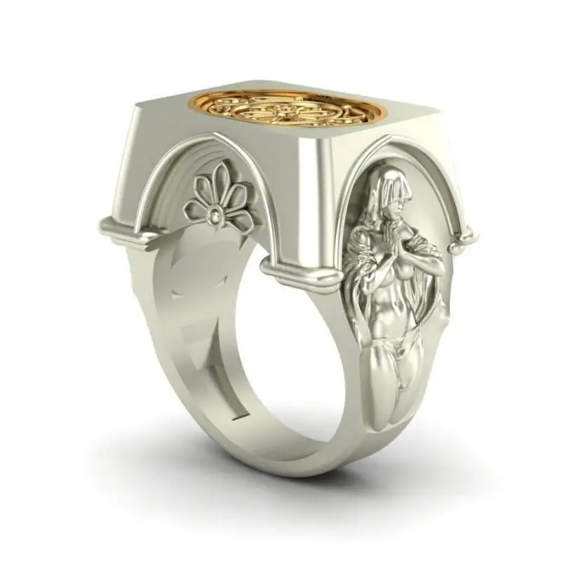 HOYON Virgin Mary prayer ring for men trends 2022 Christian mythology figures two-color ring 925 sterling silver color free 
HOYON Virgin Mary prayer ring for men trends 2022 Christian mythology figures two-color ring 925 sterling silver color free