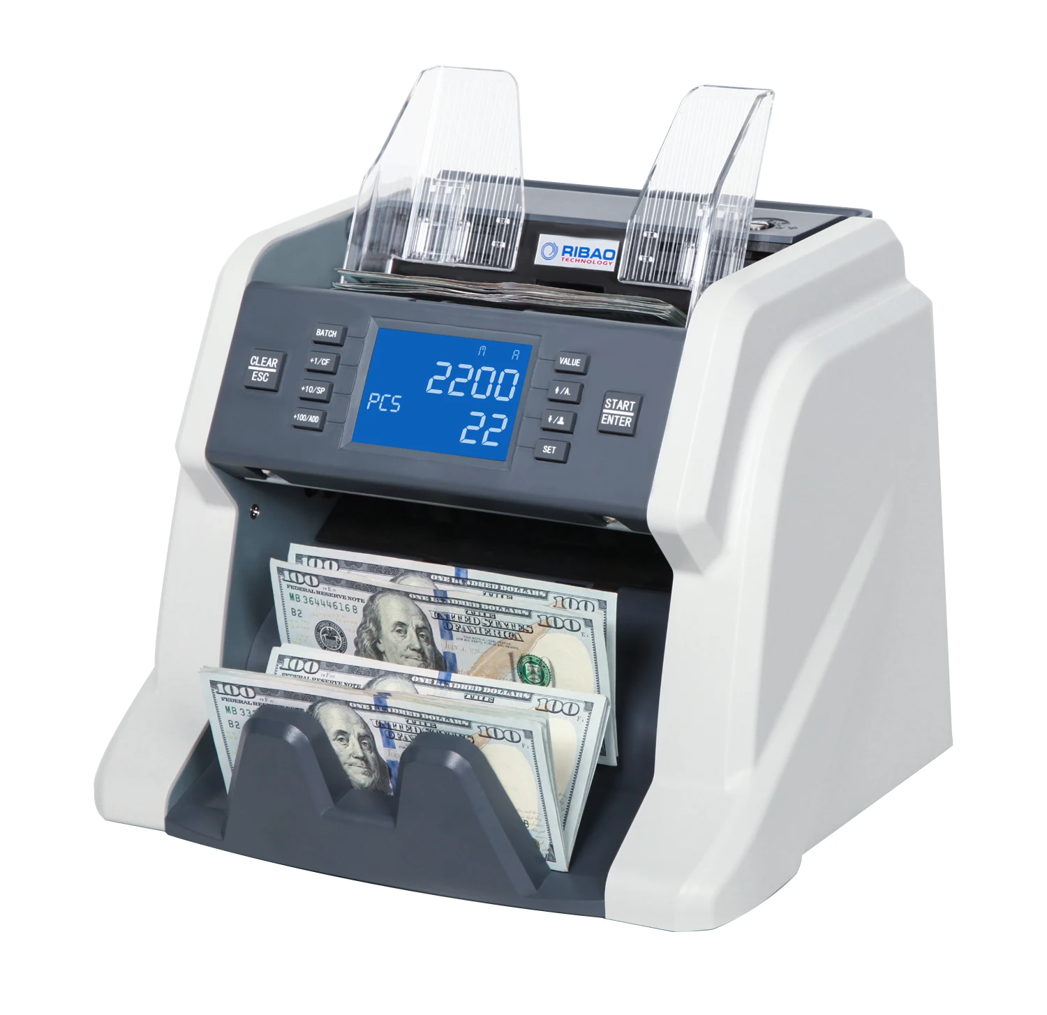 

RIBAO TECHNOLOGY Money Counting Machine BC-35 High Speed Portable Bill Counter Cash Counter For Market UV/MG/IR Counterfeit