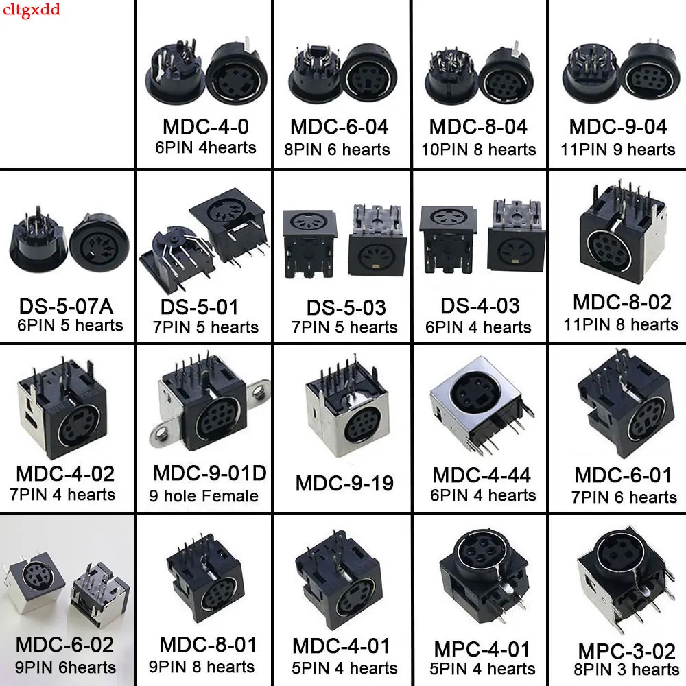 1PCS Audio Video Connector S-video PCB Mount 4/6/8/9 Pin Din Socket Silver Tone PS2 Circular DIN Micro Jack Terminal PCB
1PCS Audio Video Connector S-video PCB Mount 4/6/8/9 Pin Din Socket Silver Tone PS2 Circular DIN Micro Jack Terminal PCB