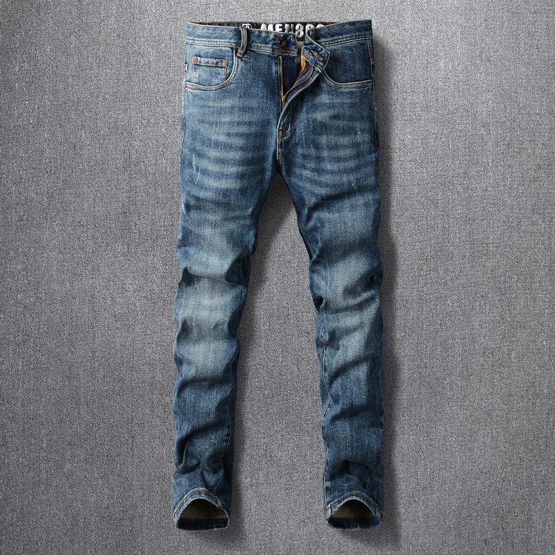 European Retro Fashion Men Jeans Straight Slim Fit Elastic Printed Jeans Men Vintage Designer Casual Cotton Denim Pants Hombre
European Retro Fashion Men Jeans Straight Slim Fit Elastic Printed Jeans Men Vintage Designer Casual Cotton Denim Pants Hombre