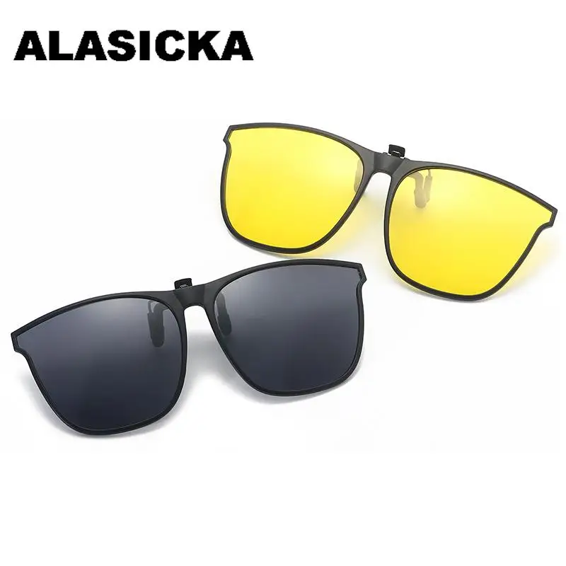 

ALASICKA Fishing Night Vision Myopia Clip-on Sun Shading Eyeglasses Polarized Clip Sunglasses Myopia Glasses Clip Driver
